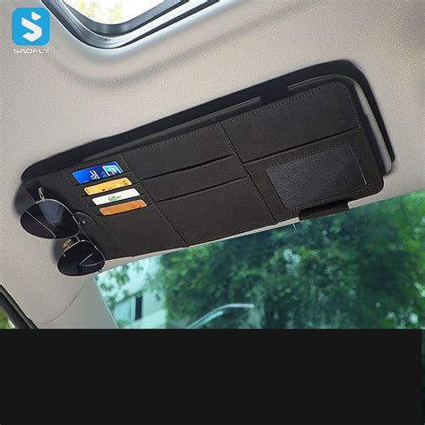 Car Glasses Clip Car Interior Sun Visor Multi Function Card Storage Fur