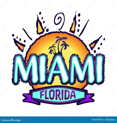 Miami Florida Vector Badge Stock Vector Image 42142167