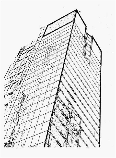 Architectural Building Line Drawing - HD Png Download