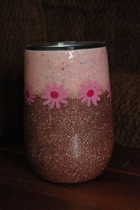 16 Oz Expoy Glitter Wine Tumbler Etsy