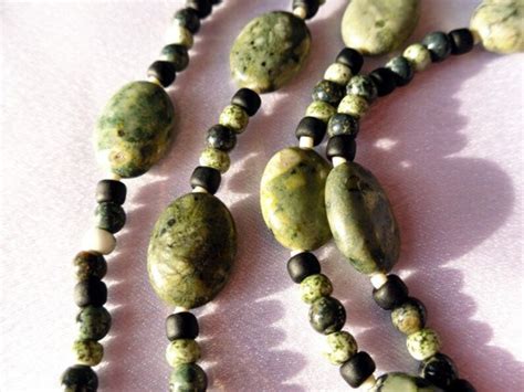 Beaded Strand Rhyolite And Kambara Jasper Necklace With Rhyolite