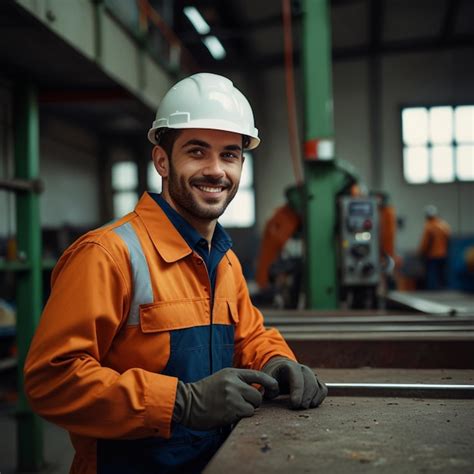 Trabajador Masculino En Una F Brica Imagen Premium Generada Con Ia