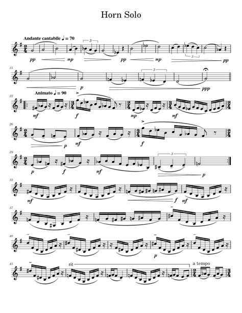 Horn Solo Sheet Music For French Horn Solo