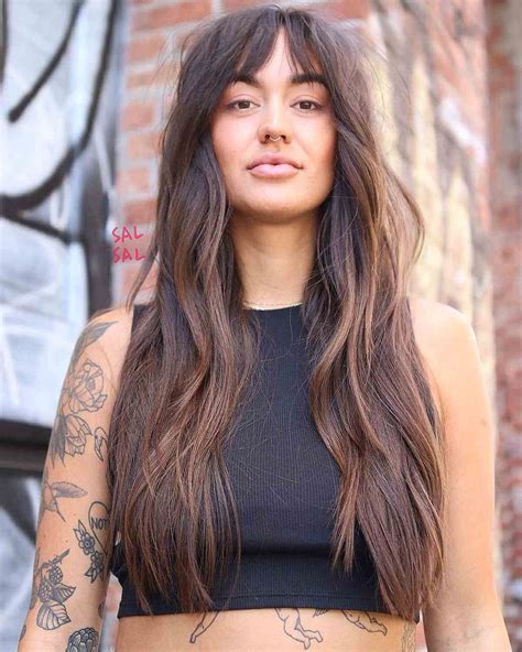 52 Cute Ways To Get Long Hair With Bangs Long Textured Hair Shaggy