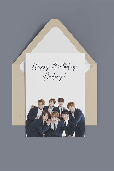 Personalised Bts Birthday Card K Pop Greetings Card Etsy