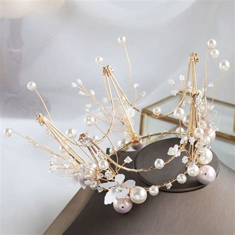 Chic Beautiful Gold Bridal Jewelry Alloy Beading Pearl Earrings