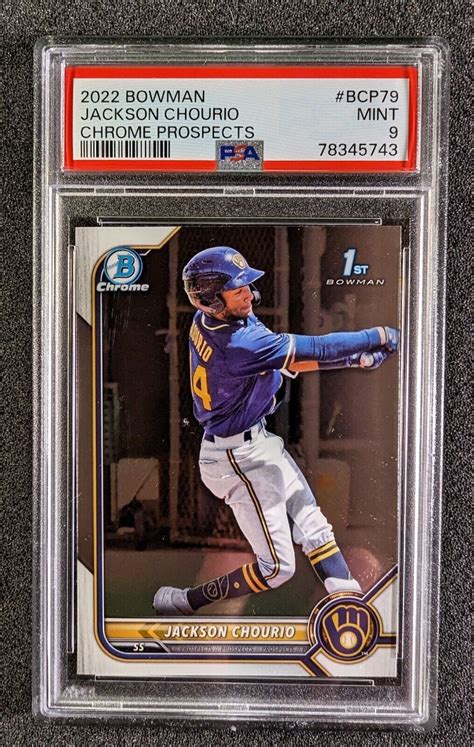 Bowman Chrome Jackson Chourio St Prospect Bcp Brewers Psa