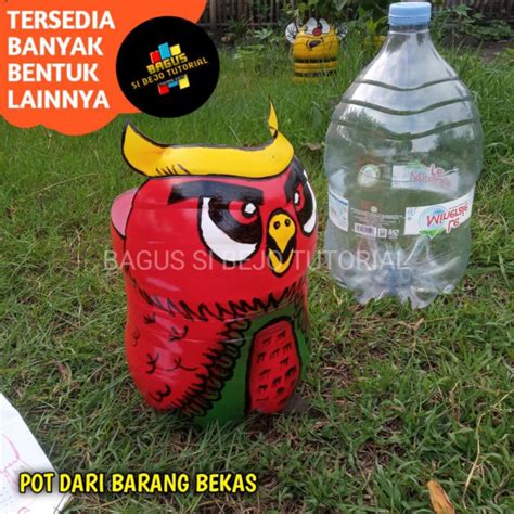 Jual Pot Galon Bekas Leminerale Kerajinan Tangan Bentuk Burung Hantu Ii