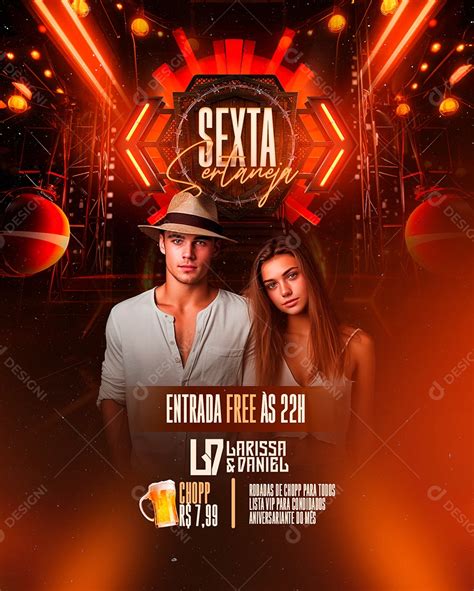 Flyer Sexta Sertaneja Larissa E Daniel Social Media Psd Edit Vel