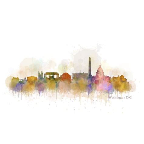 Washington City Skyline Art Print by HQPhoto | Society6