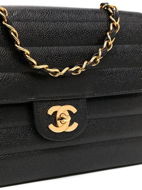 Chanel Pre Owned Medium Classic Flap Shoulder Bag Black