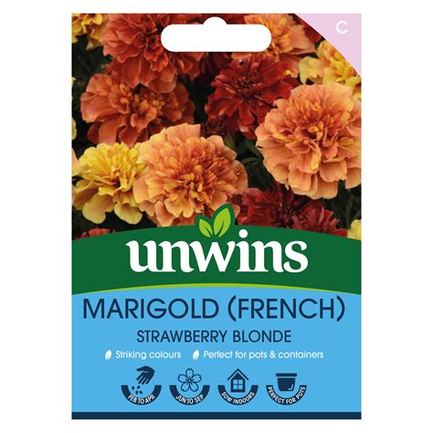 Unwins French Marigold Strawberry Blonde Seeds Flowers Unwins Uk