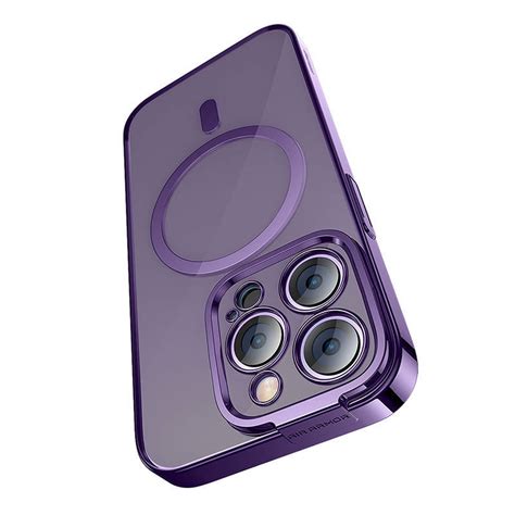 Baseus Glitter Magnetic Case For Iphone 14 Pro Max Purple Tempered