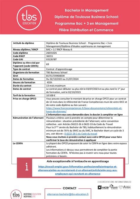 Calaméo Fiche Information Entreprises Bachelor B3 Paris