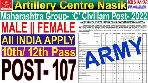 Artillery Centre Nasik Group C Recruitment 2021 Indian Army