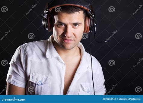 Image Of Handsome Male Dj Stock Photo Image Of Glam 20280142