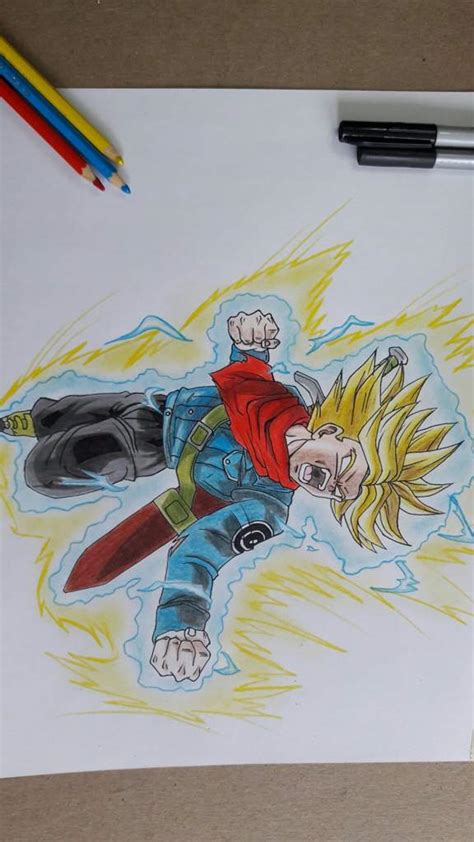 Como Dibujar A Trunks Falso Ssj Dios Dibujos De Dragon Ball Amino