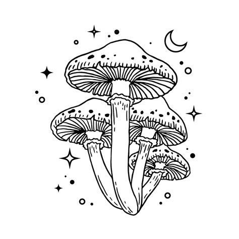 Free Vector Hand Drawn Mushroom Outline Illustration