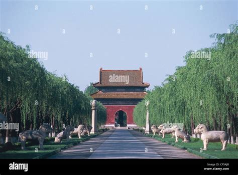 China Beijing Beijing Ming Tombs On The Via Sacra The Stele