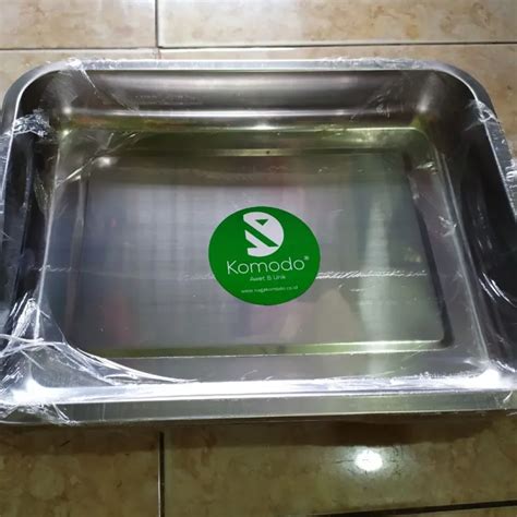 Nampan Segi Stainless Tebal Baki Stainles Ukuran 3627cm Tinggi 5cm