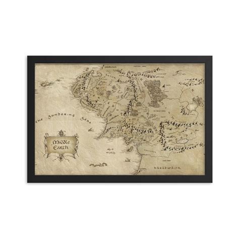 Middle Earth Map Framed Poster - Etsy