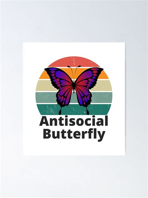 Antisocial Butterfly Retro Sunset Relatable Introvert Problems