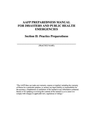 Fillable Online AAFP PREPAREDNESS MANUAL Fax Email Print PdfFiller