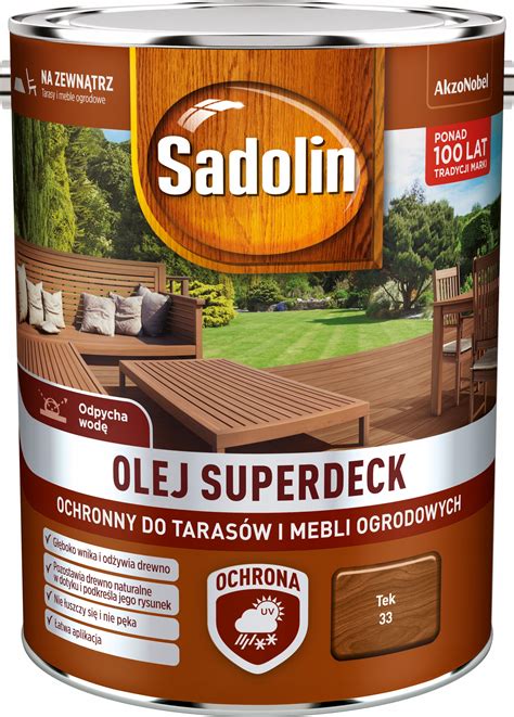 Sadolin Superdeck olej 5L TEK TIK 33 do drewna tarasów mebli ogrodowych