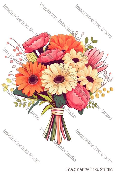 Flower Bouquet Clipart Gerbera Daisy 7 High Quality PNG With