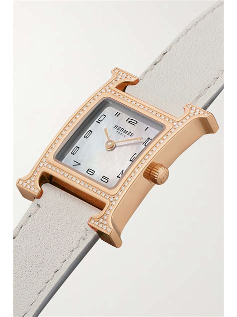 Herm S Timepieces Heure H Mm Small Karat Rose Gold Leather