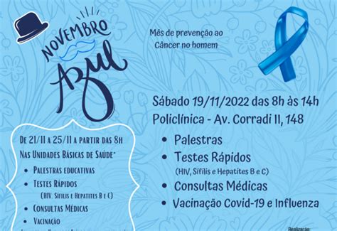 Notícia Prefeitura informa programação especial do Novembro Azul em