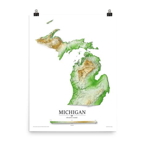 Michigan Elevation Map