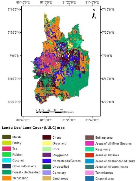 Map Showing The Spatial Distribution Of Land Use And Land Cover Lulc