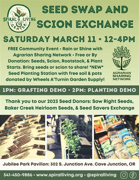 Annual Seed Swap Scion Exchange Spiral Living Center