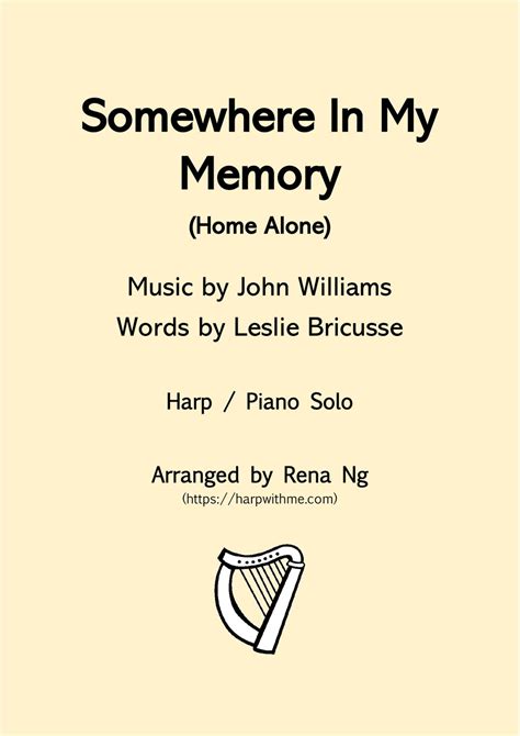 Home Alone Somewhere In My Memory Harp Piano Solo Intermediate