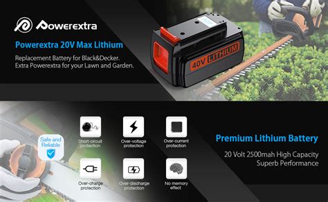 Powerextra Upgraded 3000mAh 40Volt MAX Replacement Battery For Black