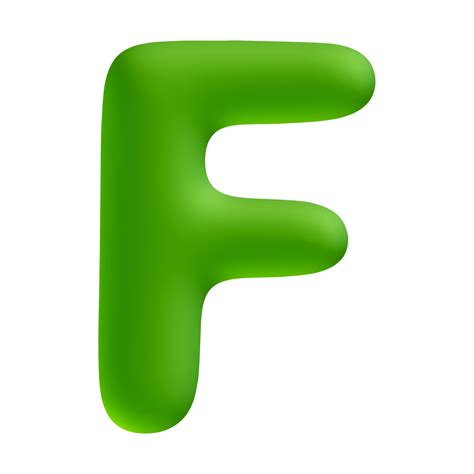 Alphabet Letter F Green 3d Render 19776141 Png