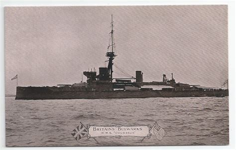 Royal Navy Colossus Class Battleship Postcards