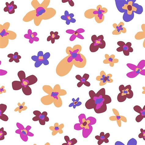 Fondo Artístico Moderno Floral Sin Costuras Textura De Flores Coloridas Dibujadas A Mano