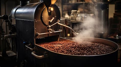 Premium AI Image | A Photo of a Coffee Shop Coffee Roasting Process