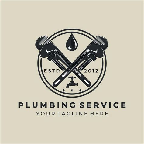 Plumbing Logo Vintage Vector Illustration Template Design Plumber Logo