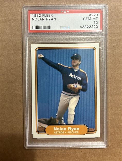 Nolan Ryan 1982 Fleer 229 Base PSA 10 Price Guide Sports Card Investor