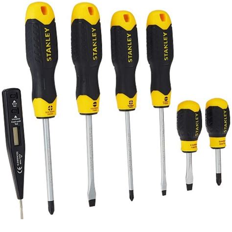 Stanley STHT92002 8 Cushion Grip Screwdriver 6 Pieces Set With Tester