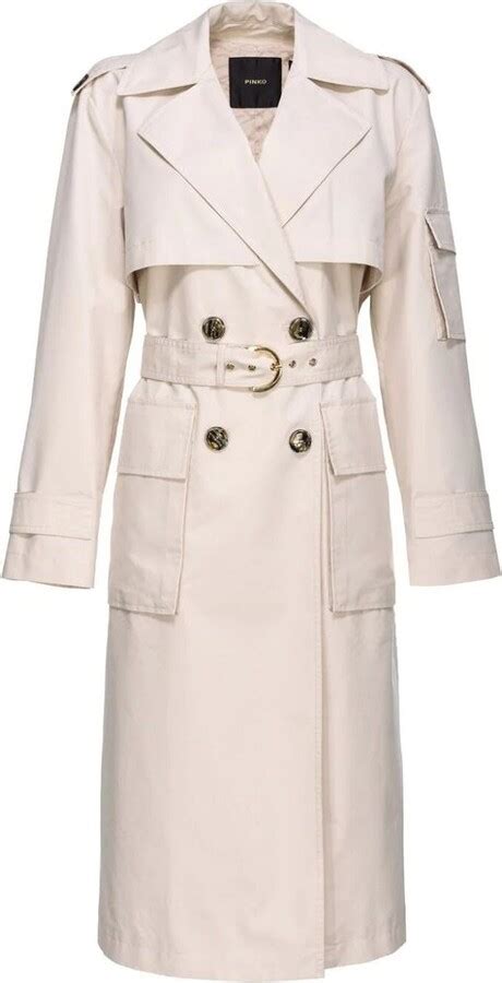 Pinko Belted Double Breasted Trench Coat Shopstyle