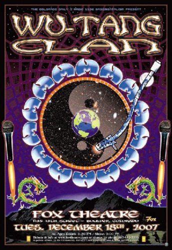 Wu Tang Clan Fox Boulder 2007 Concert Poster Concert Posters Wu Tang