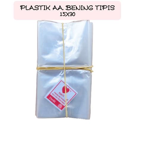 Jual Plastik AA Bening Tipis Plastik Tahu Sayuran Tepung Dll 15x30