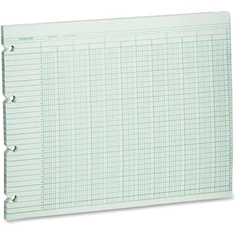 Wilson Jones Columnar Ruled Sheets Hole Lines Columns