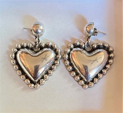 Vintage Large Taxco Sterling Silver Heart Mexican Dan Gem