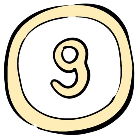 Premium Vector Number 9 Icon Doodle Fill