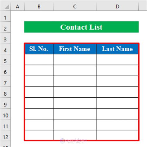 How To Create A Contact List In Excel With Easy Steps